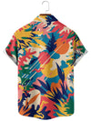 Men's Art Colorblock Print Casual Short Sleeve Hawaiian Shirt