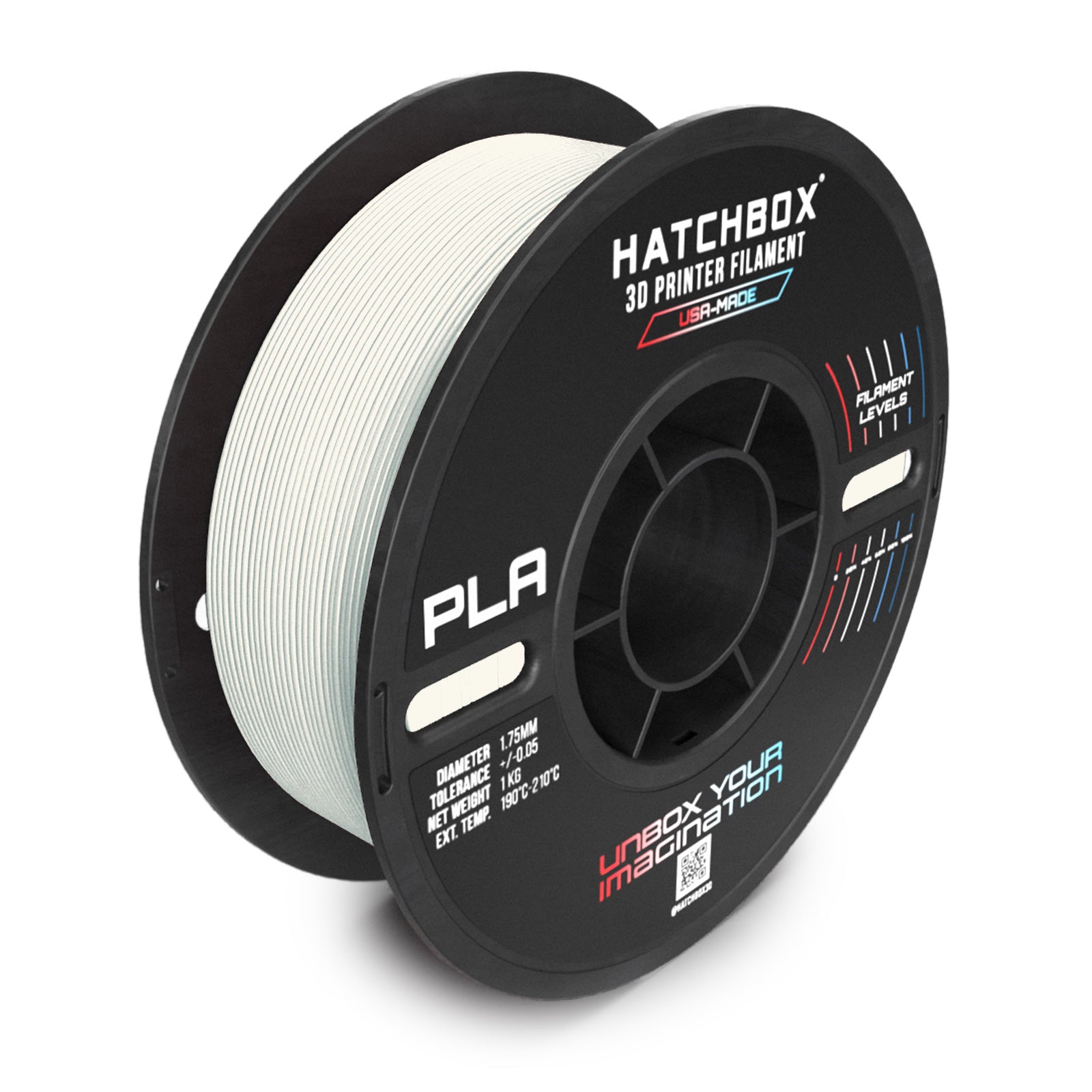 WHITE PLA MAX FILAMENT - 1.75MM, 1KG SPOOL