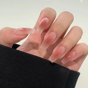 24pcs Long Ballet Fake Nails French Gradient False Nail Waterproof Faux Fingernails Red Snake Pattern Design Press on Nail Tips - ZOLAAA