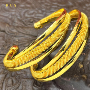ANIID Fashion 24K Gold Color Design Cuff Bangles For Women Bracelets Wedding Jewelry - ZOLAAA