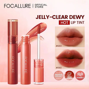 FOCALLURE  Colors Jelly-Clear Dewy Texture Lip Gloss Waterproof Moisturizing Velvet Mate Nude Liquid Lipstick Makeup Cosmetics - ZOLAAA