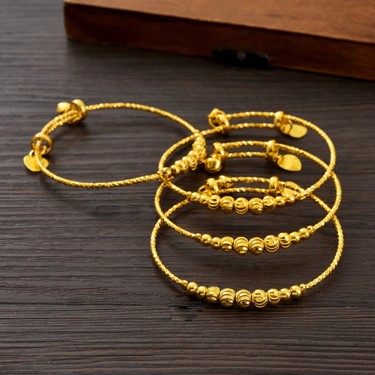 24K gold plated Classic Bangles Fashion Bangles For Women Bride Wedding Bracelet Jewelry