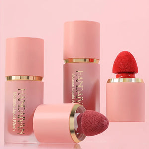 Handaiyan Matte Glitter Face Liquid Blusher Smooth Cheek Eye Mousse Blush Highlighter Stick Rouge Waterproof Contour Makeup - ZOLAAA