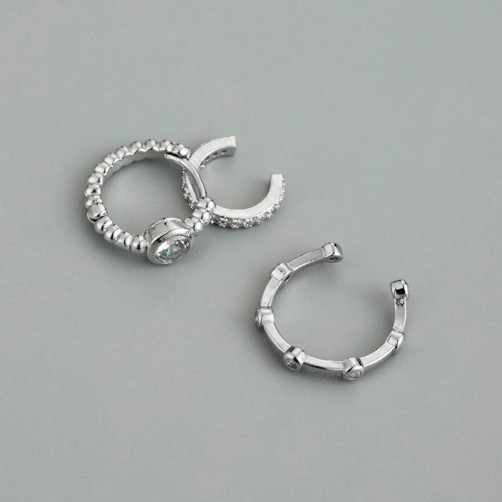 SIPENGJEL Gold Circle Non-Piercing Ear Clip Earrings For Women Fake Piercing Ear Cuff Earrings Jewelry Set boucle oreille femme