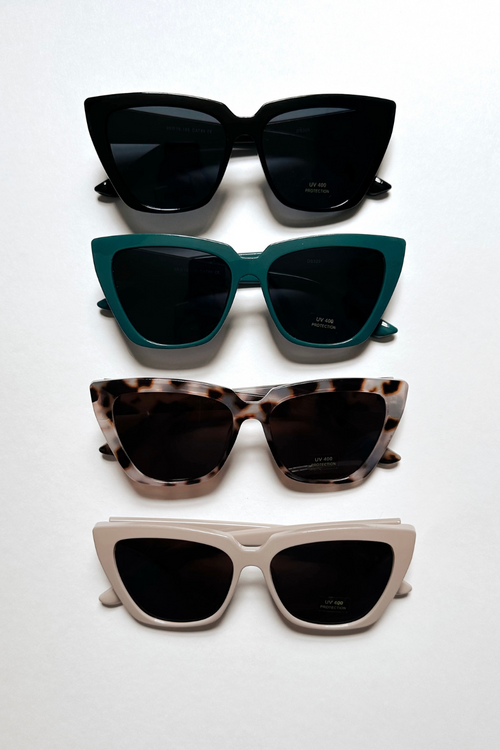 Sunglasses: Rectangle Sunglasses, acetate & metal — Fashion