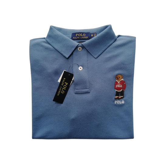Camiseta tipo polo manga color azul Ralph Lauren – Oxford Store