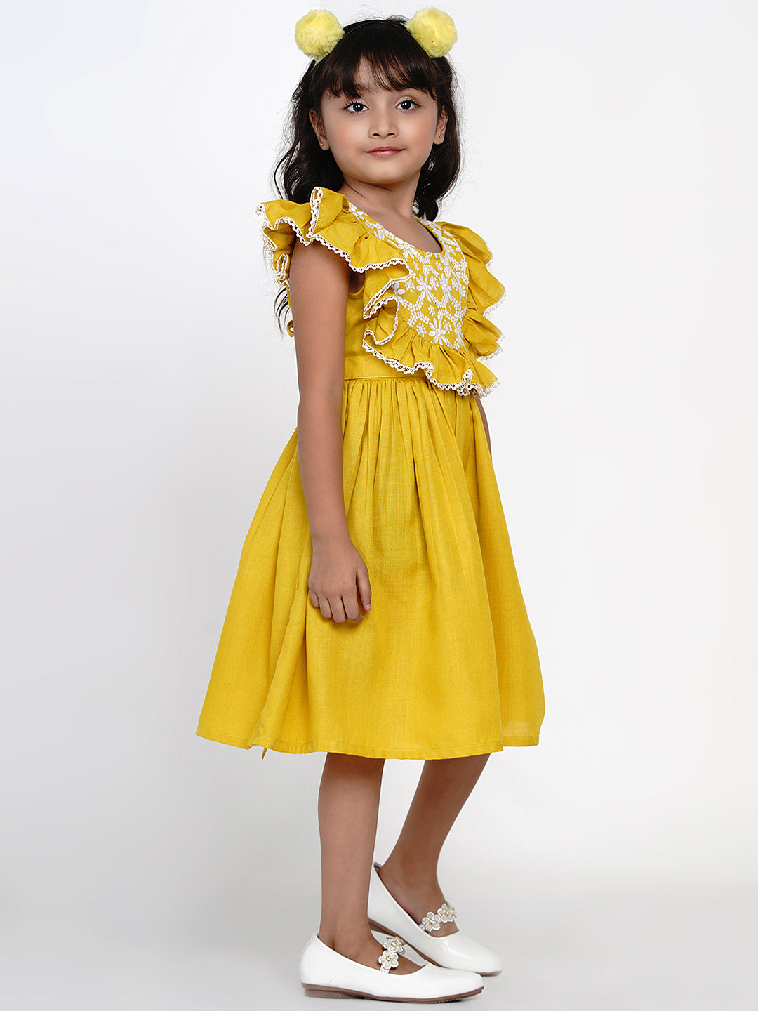 Tulle-skirt dress - Light yellow/Glitter - Kids | H&M IN