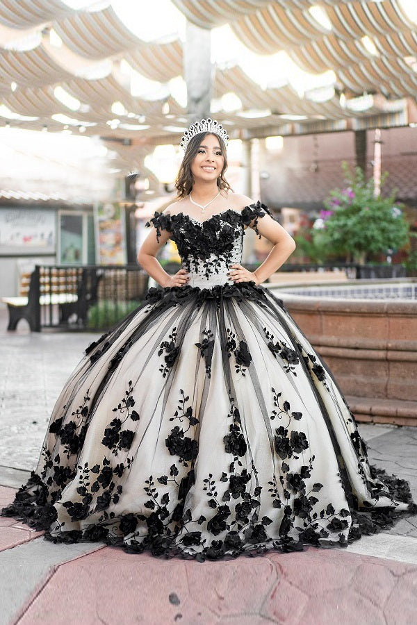 quinceanera dresses purple and black and white