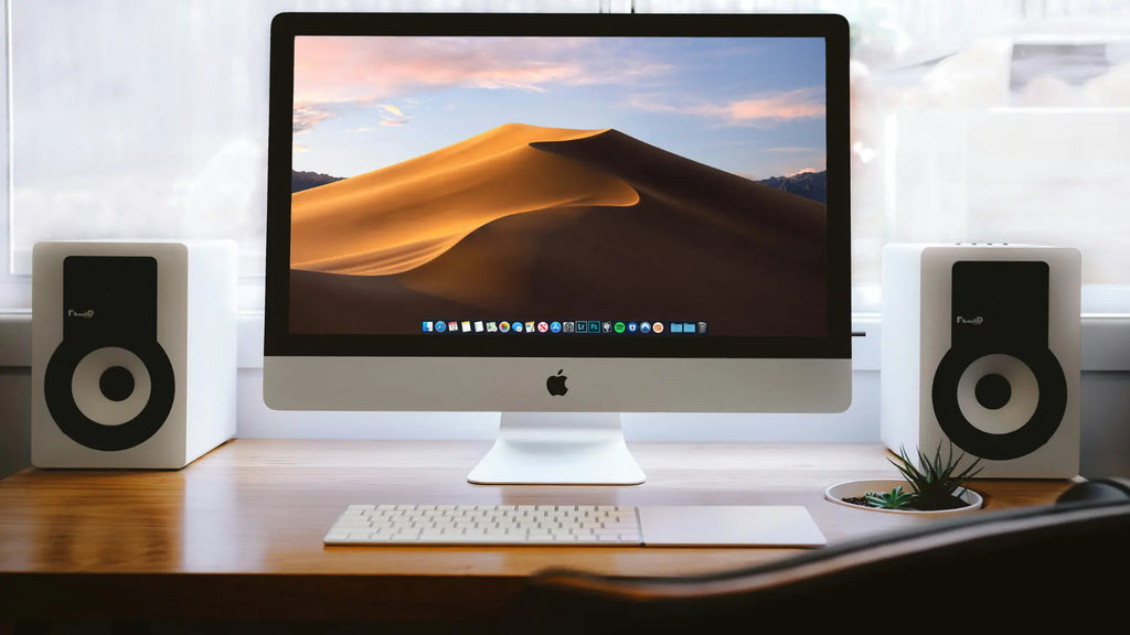 imac with apple magic trackpad and apple magic keyboard