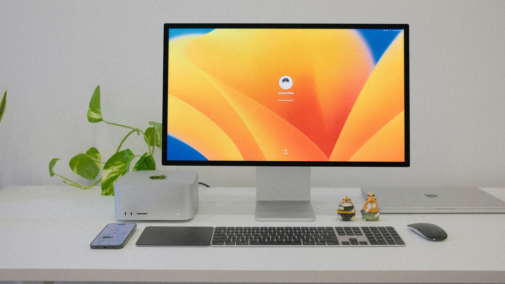 mac studio with accessories on desk