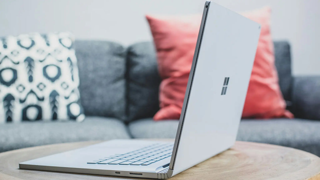 windows laptop on desk