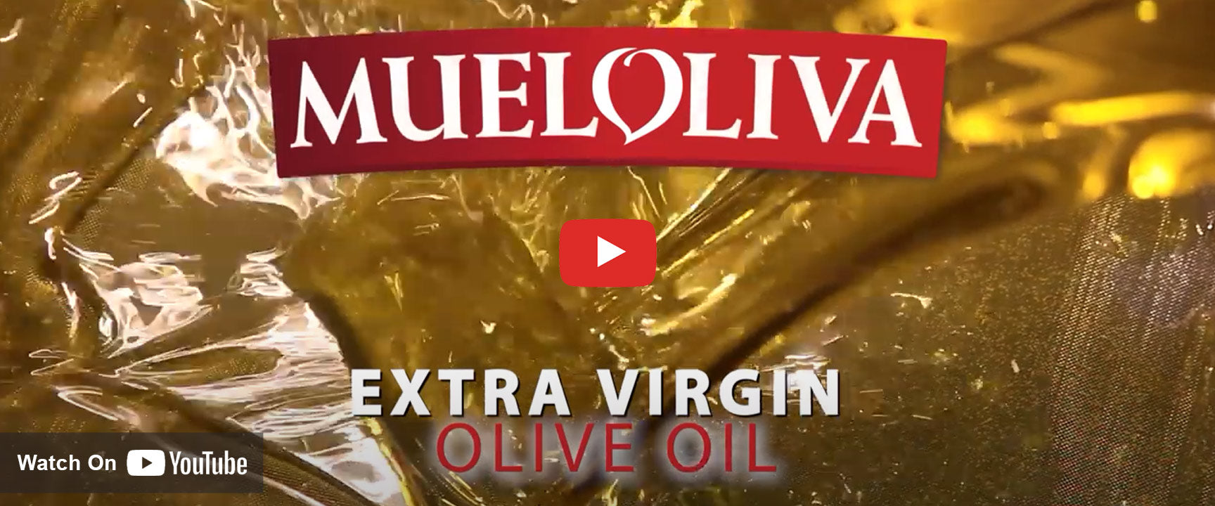 Mueloliva logo over oil flowing