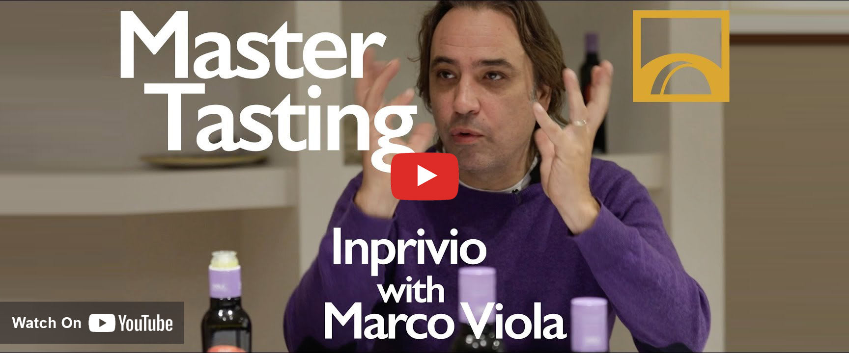 During an oil tasting session Marco Viola speaks expressively about his products.