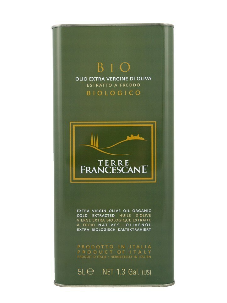 Terre Francescane Organic Tin Extra Virgin Olive Oil 169 fl oz (5 ...