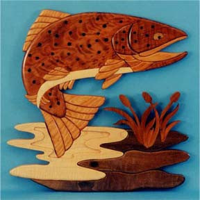 brown trout intarsia scroll saw pattern – scrollsaw.com