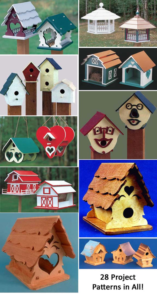 28 Bird House &amp; Feeder Woodworking Plans on CD – Scrollsaw.com