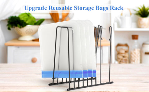 Reusable Bags Drying Rack with Baggy Holder