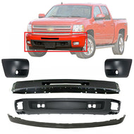 Front Bumper End Caps Primed + Fog Lights For 07-13 Chevrolet