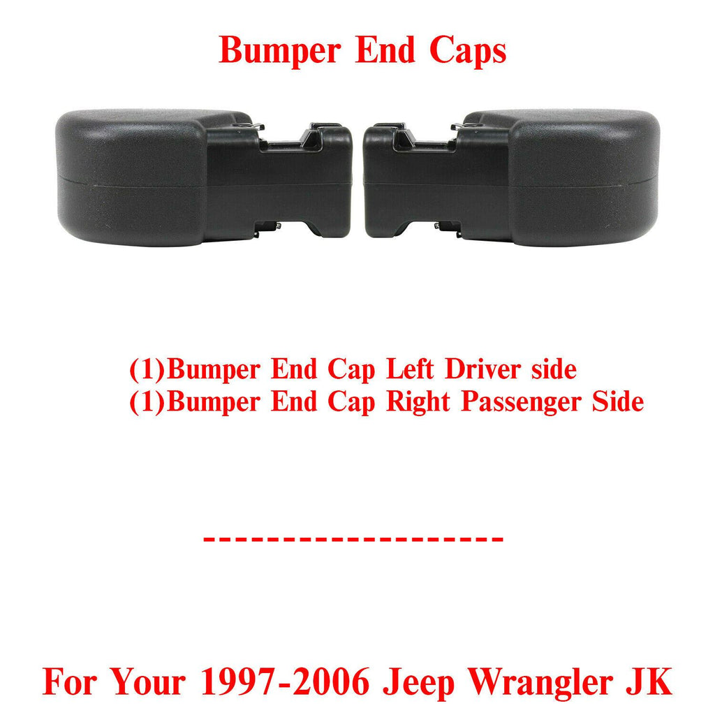 New Front Bumper End Caps Set of 2 For 1997-2006 Jeep Wrangler TJ – US AUTO  PARTS PLUS