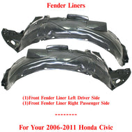 Passenger Side Front Fender Liner For 2006-2011 Honda Civic SP Sedan  HO1251107