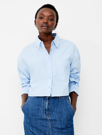 Buy STOP Blue Denim Printed Regular Neck Cotton Womens Formal Shirt |  Shoppers Stop