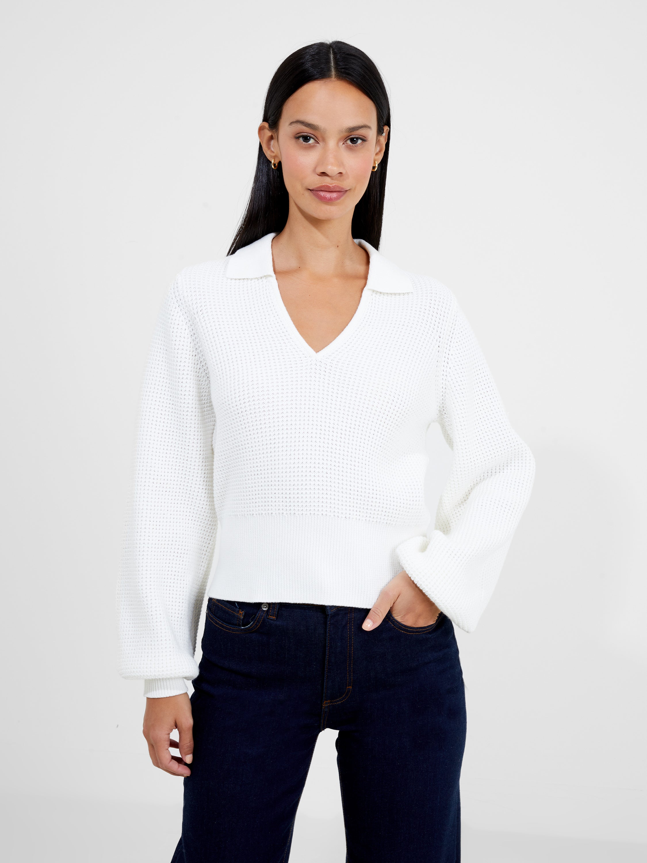 mozart relaxed collared jumperwinter white