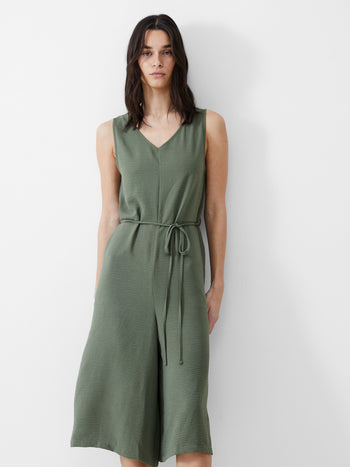 Sula Velvet Short Sleeve Jumpsuit Dark Green