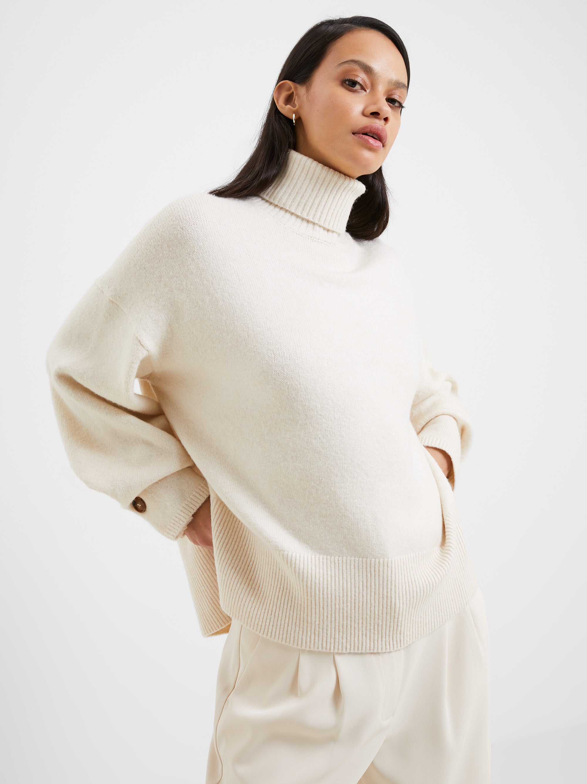 Kezia Recycled Roll Neck Jumper Classic Cream