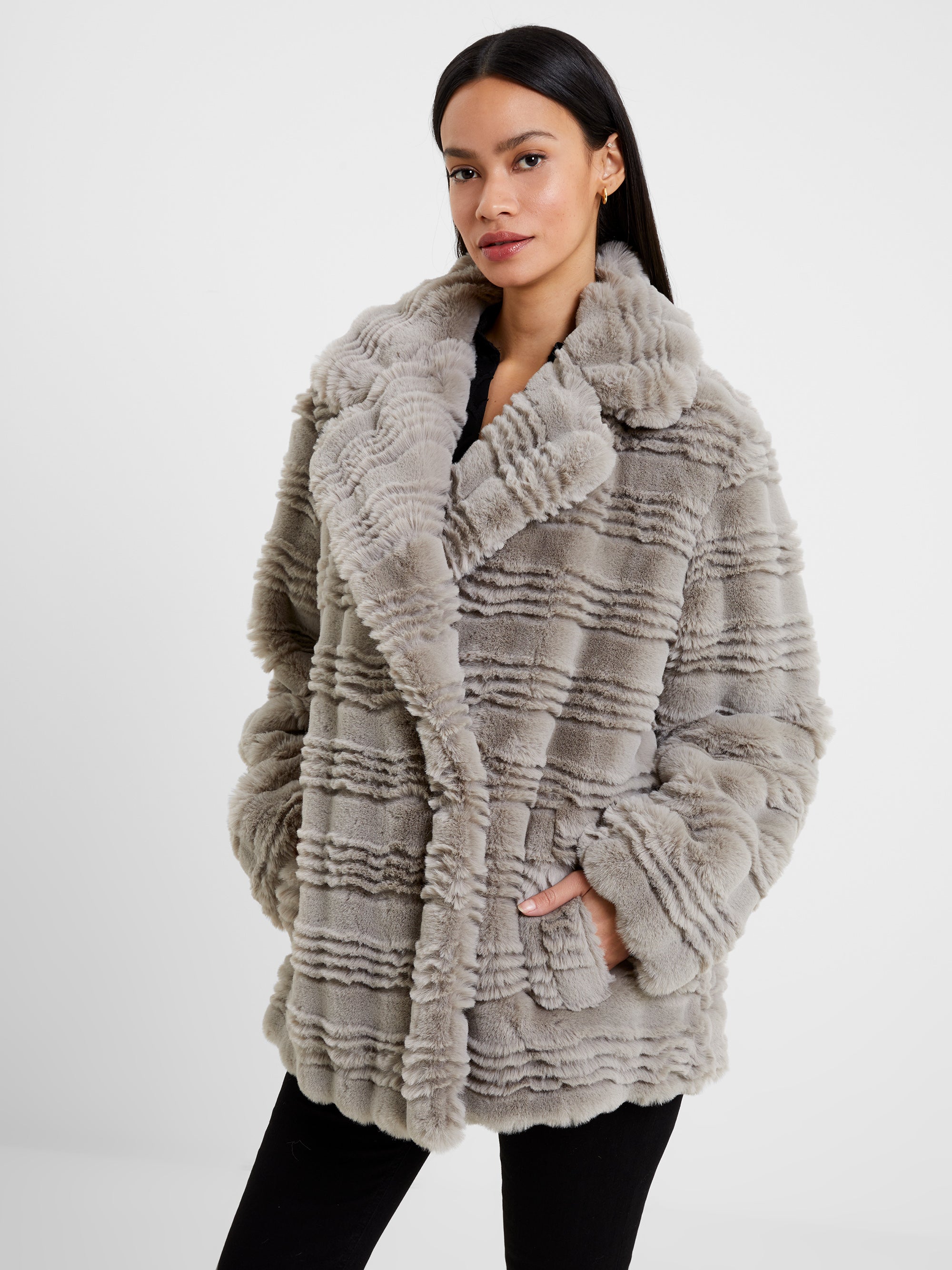 Daryn Faux Fur Short Coat Grey product