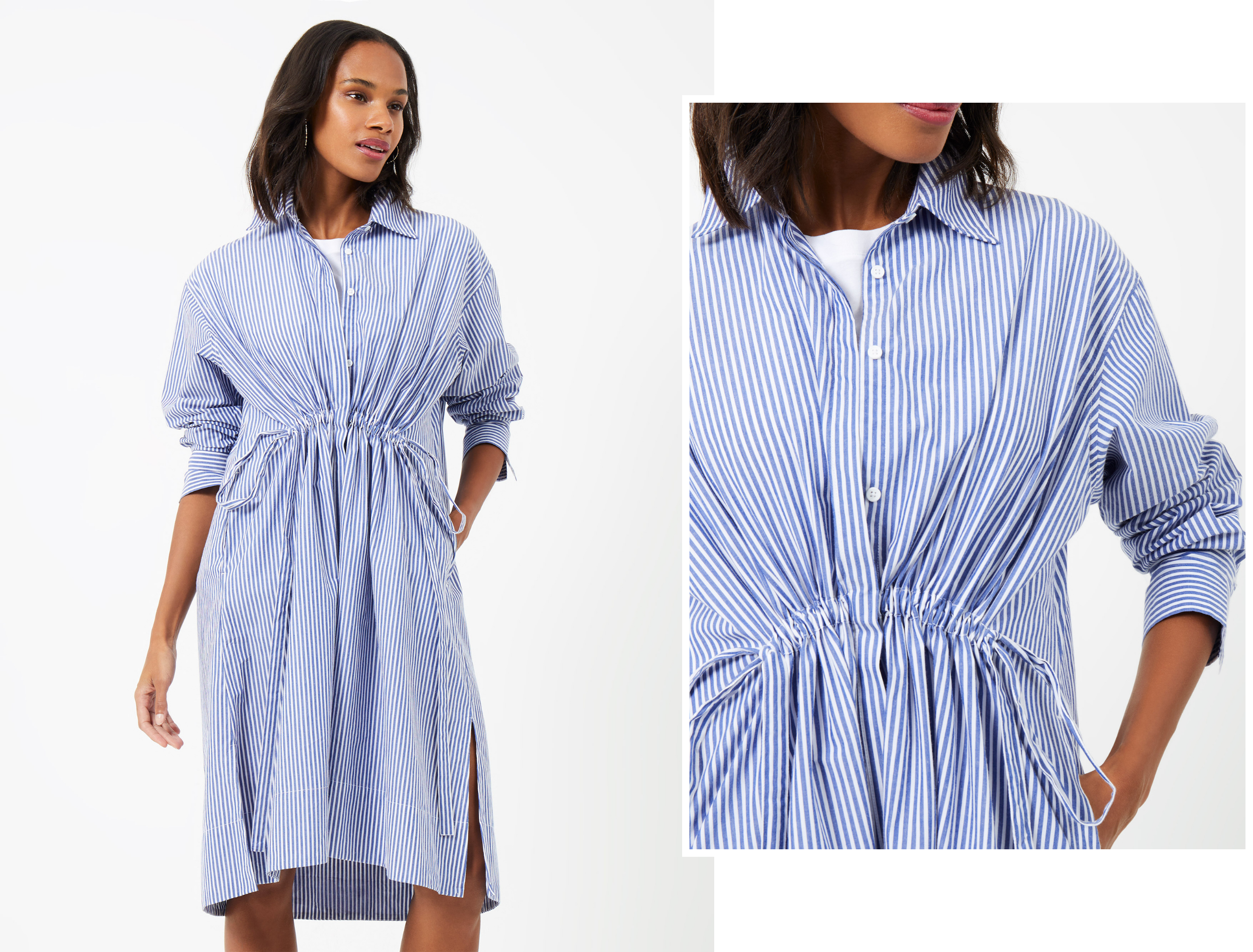 Rhodes Stripe Poplin Shirt Dress