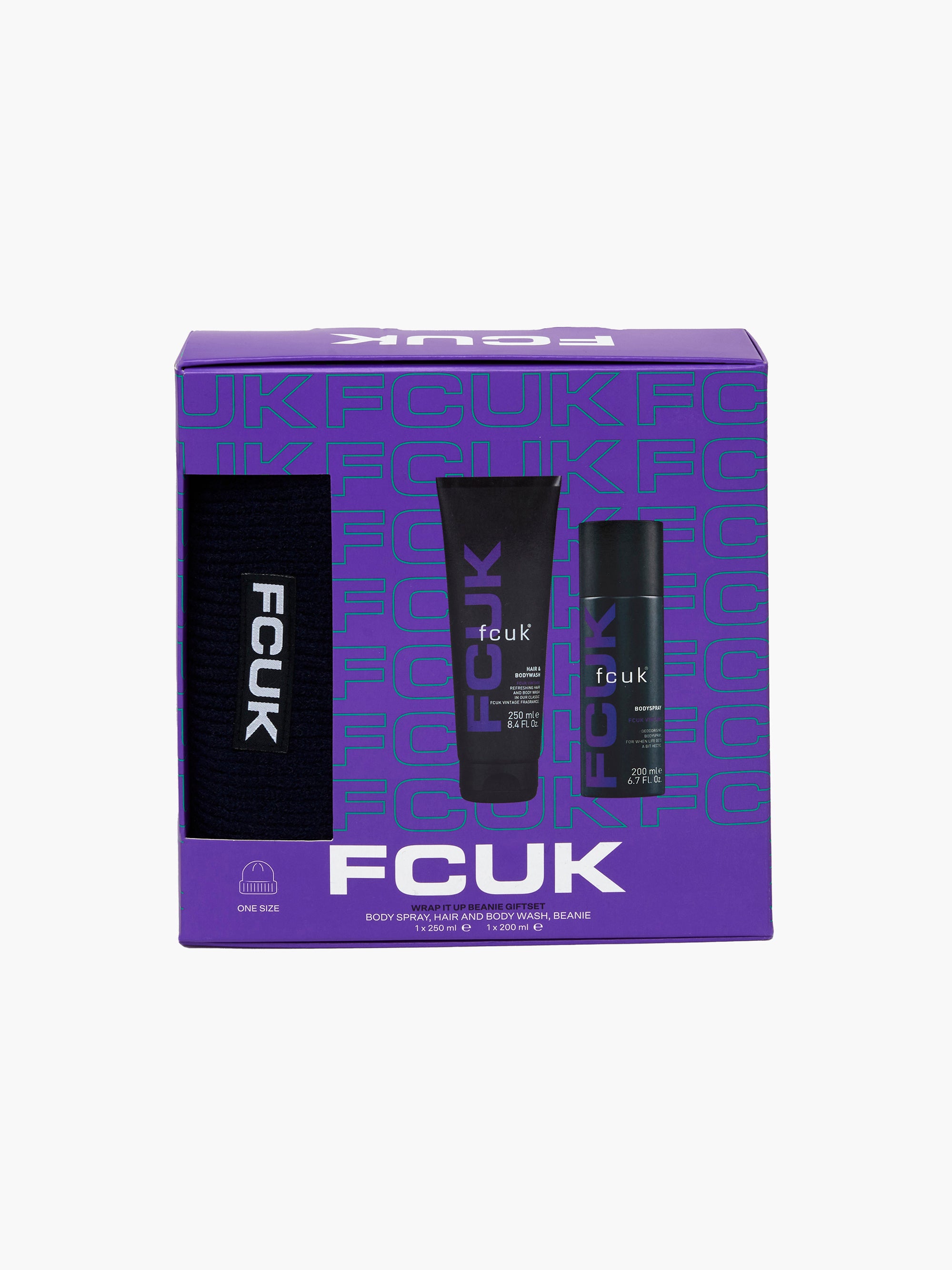 FCUK Wrap It Up Beanie Hat Gift Set Marine