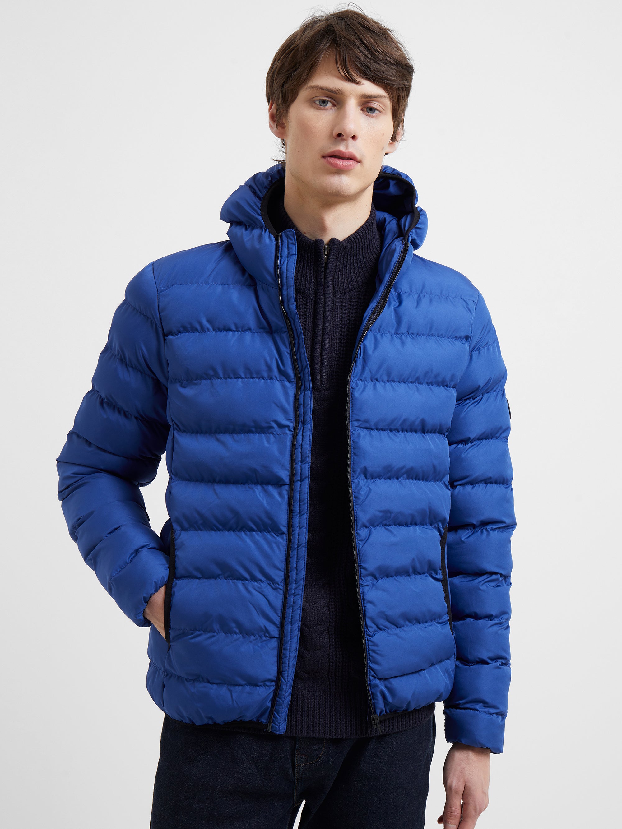 hooded row padded jacket mazarine