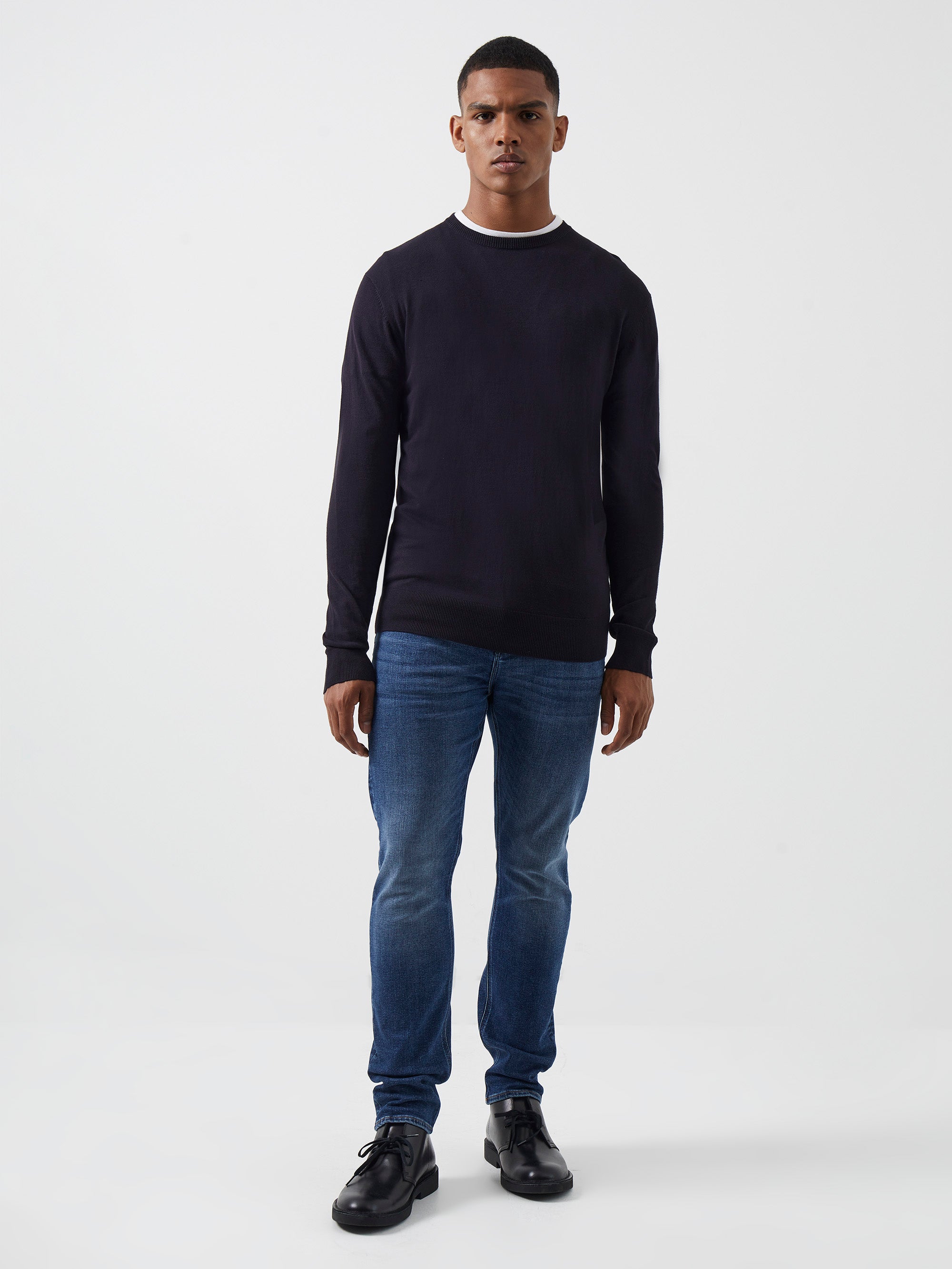 Crew Neck Knit Jumper Charcoal Mel | French Connection UK