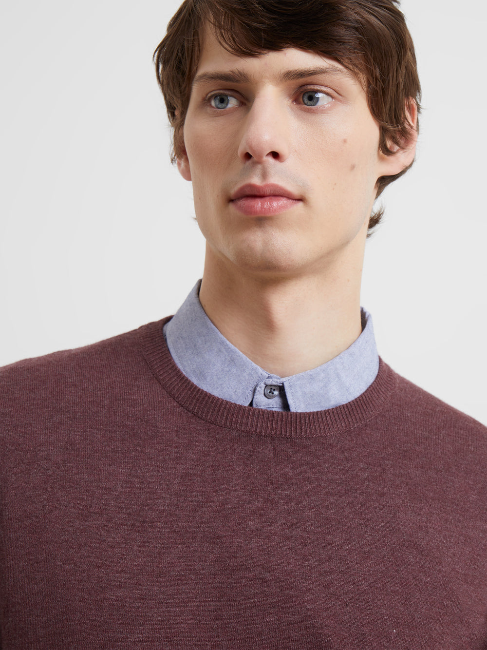 Crew Neck Knit Jumper Bordeaux Mel French Connection UK