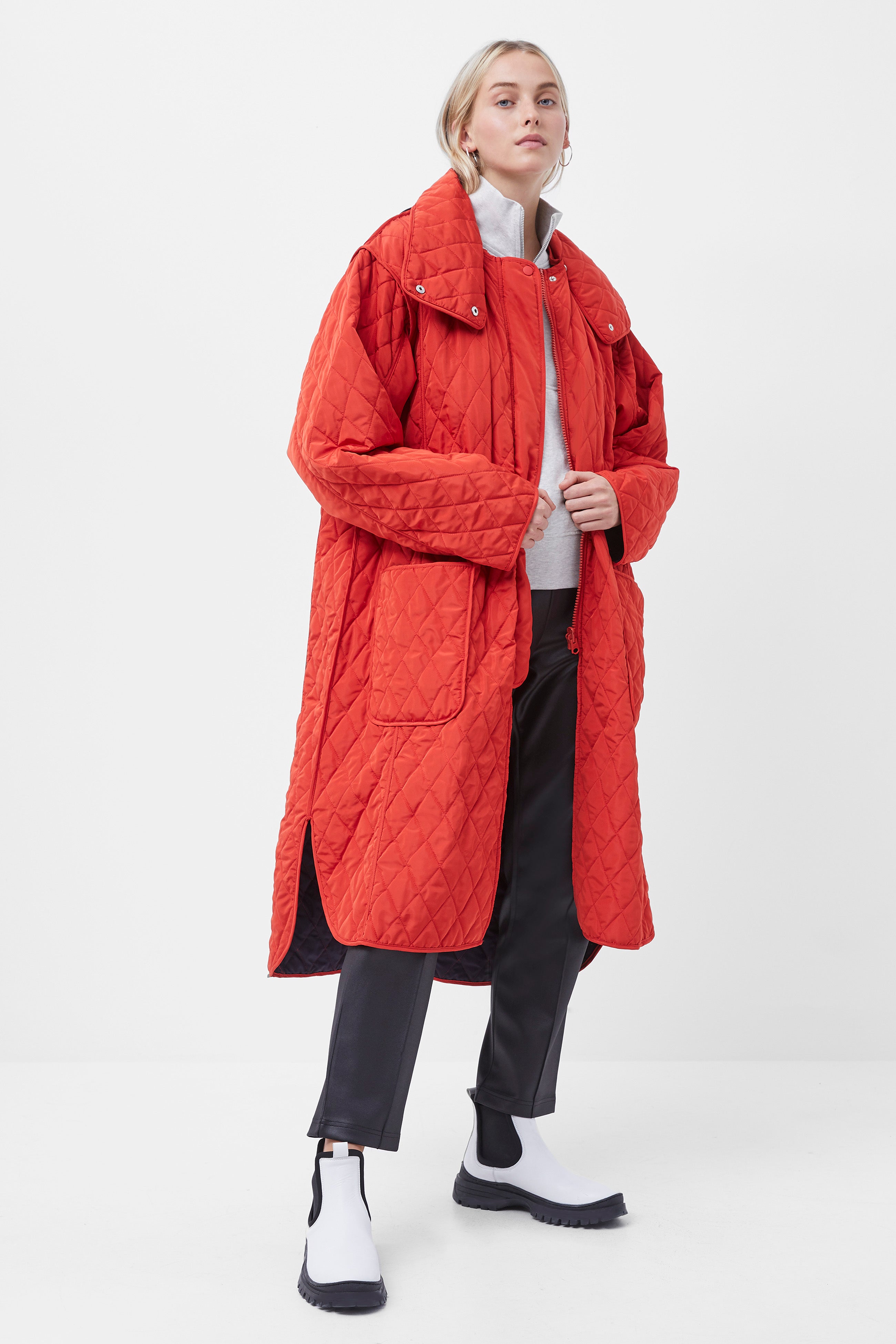 French Connection - Aris Quilt Reversible Coat | French Connection |  Coats & Jackets | Extra SmallSmall - Red/ Blue - Size: XSS