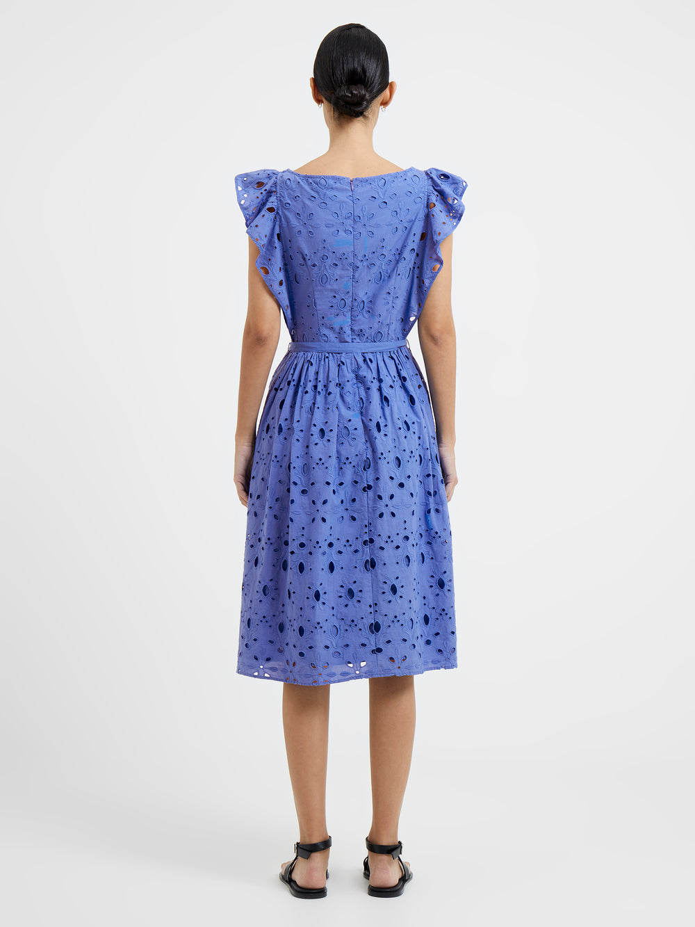 Cilla Broderie Anglaise Dress Baja Blue | French Connection UK