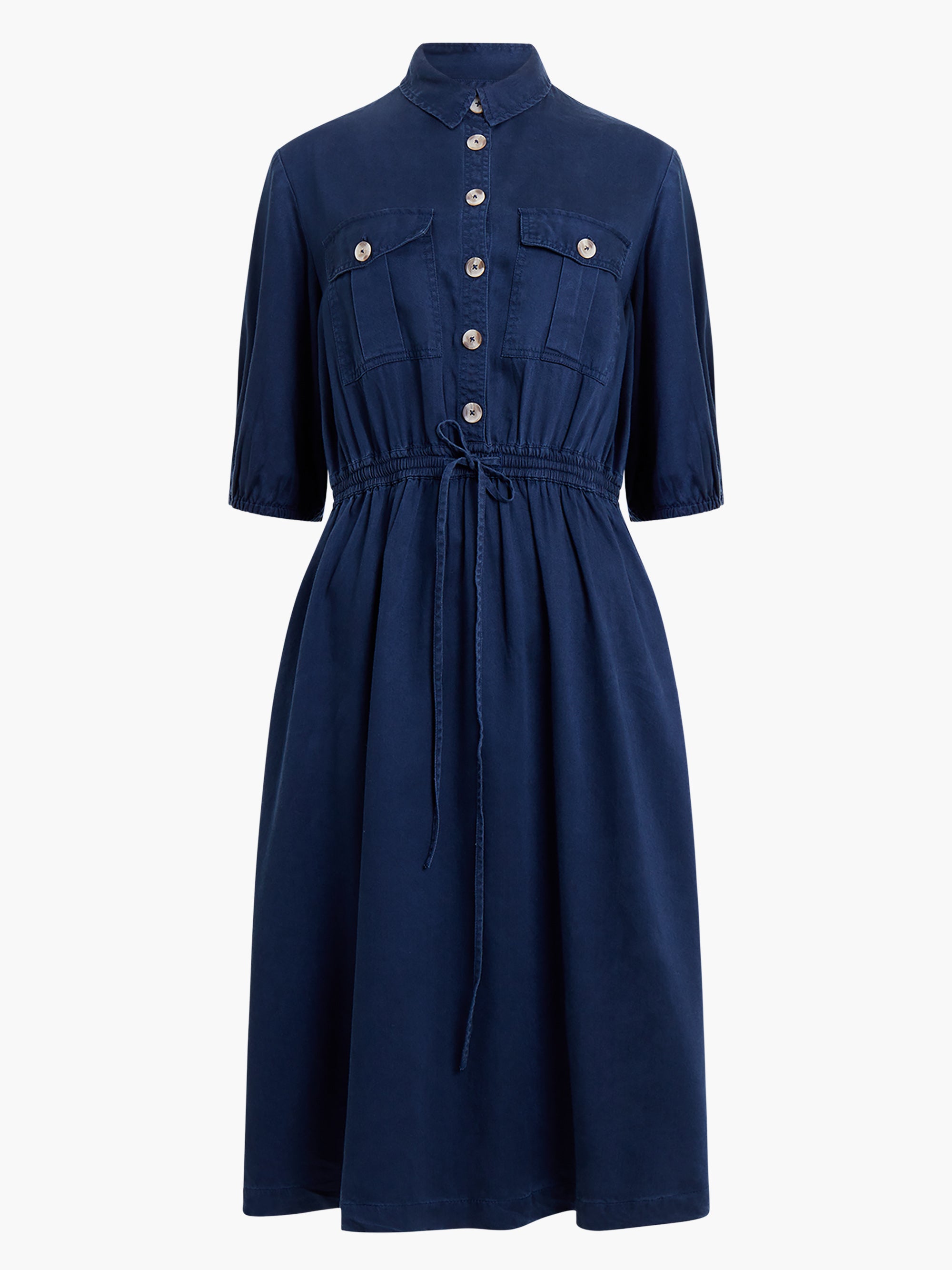 Elkie Twill Dress Marine | French Connection UK