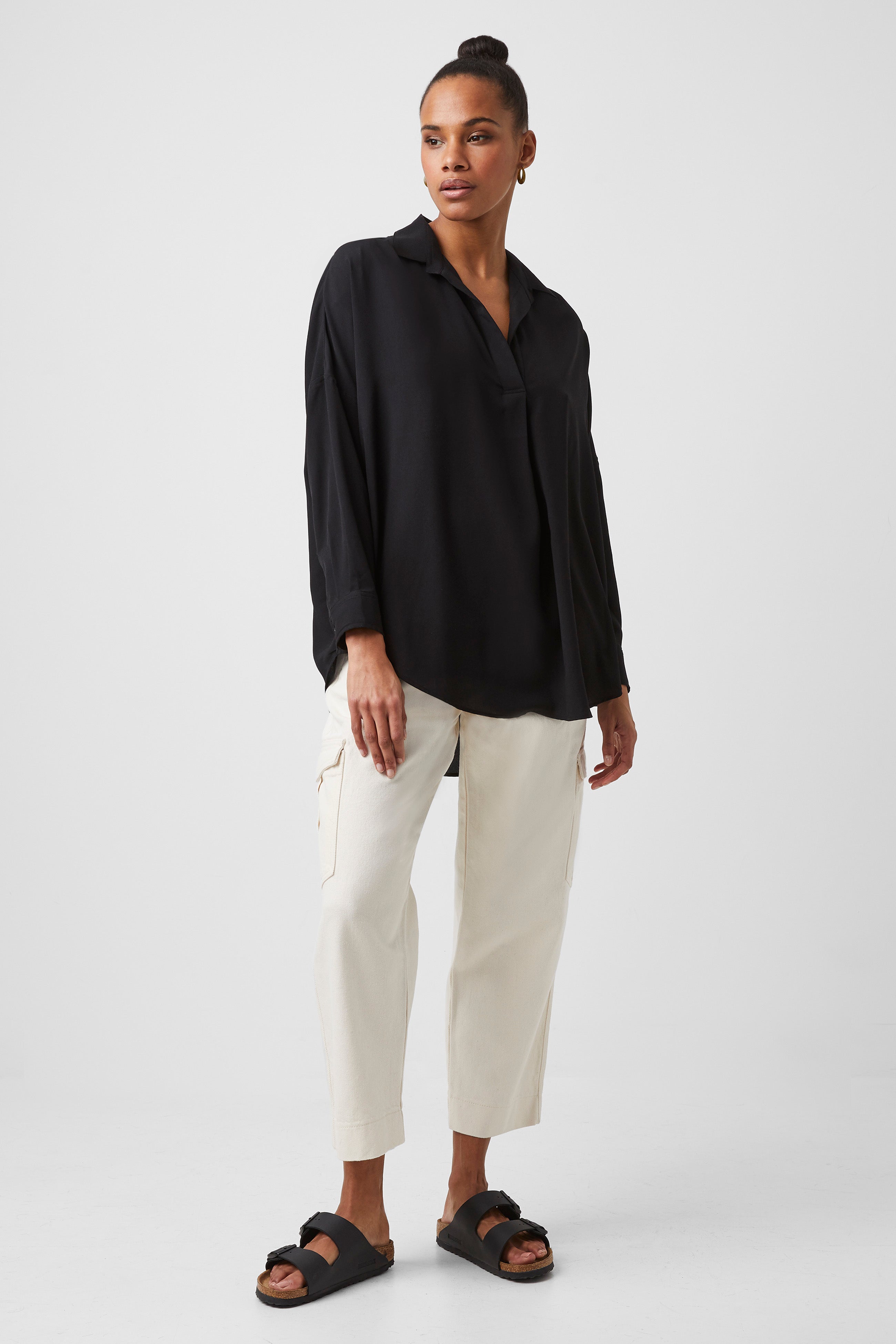 Rhodes Recycled Crepe Popover Shirt