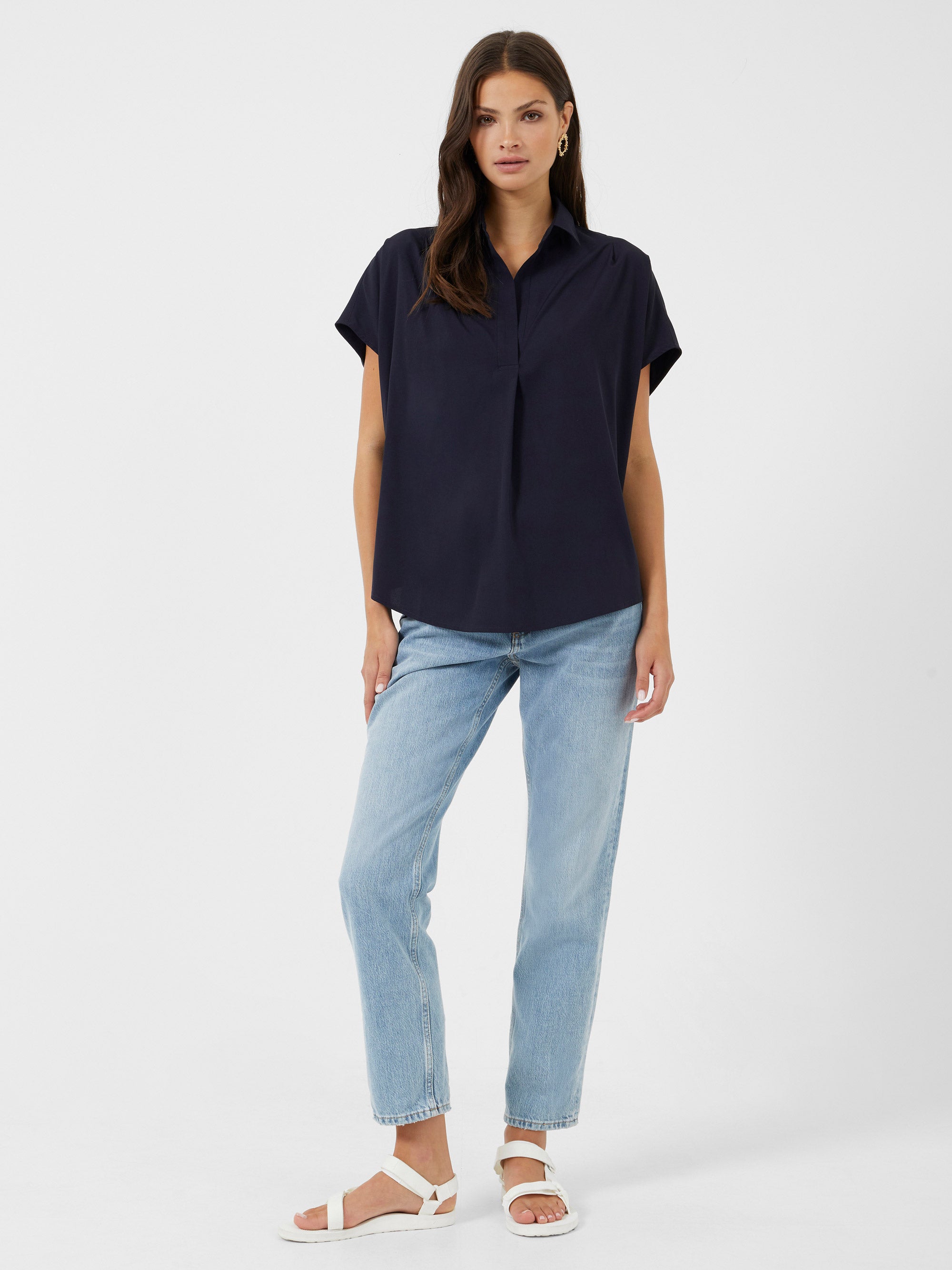 Crepe Light Recycled Popover Shirt