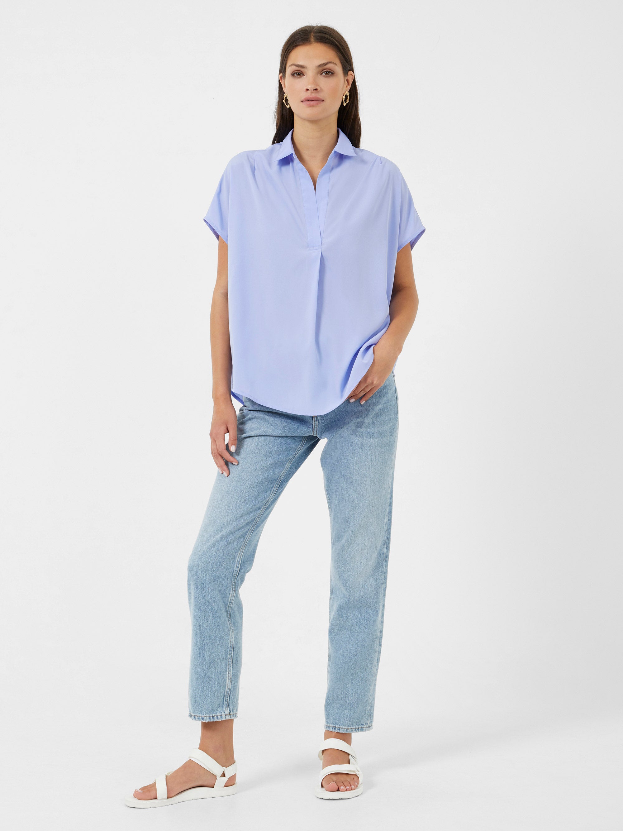 Crepe Light Recycled Popover Shirt