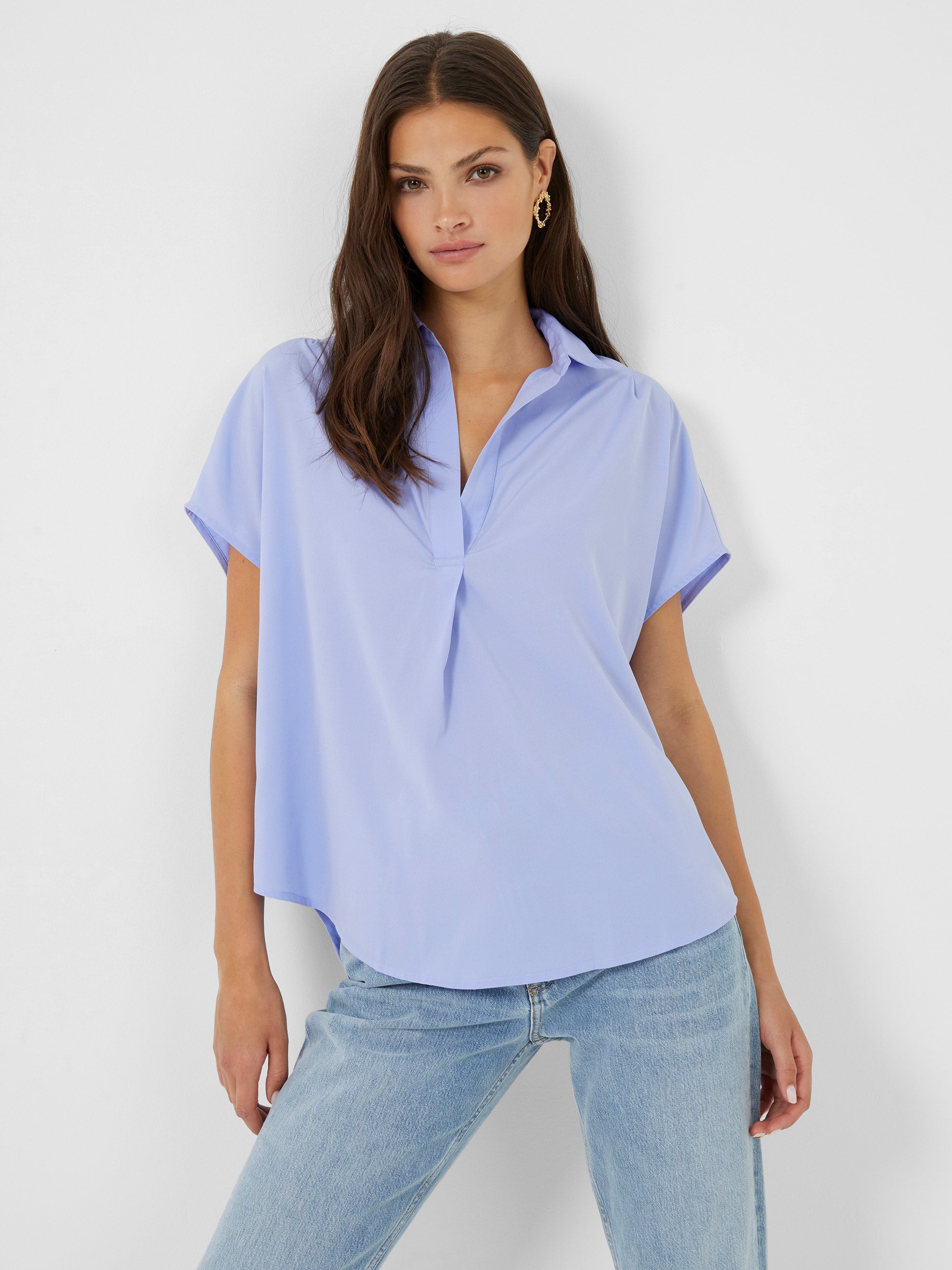 Crepe Light Recycled Popover Shirt