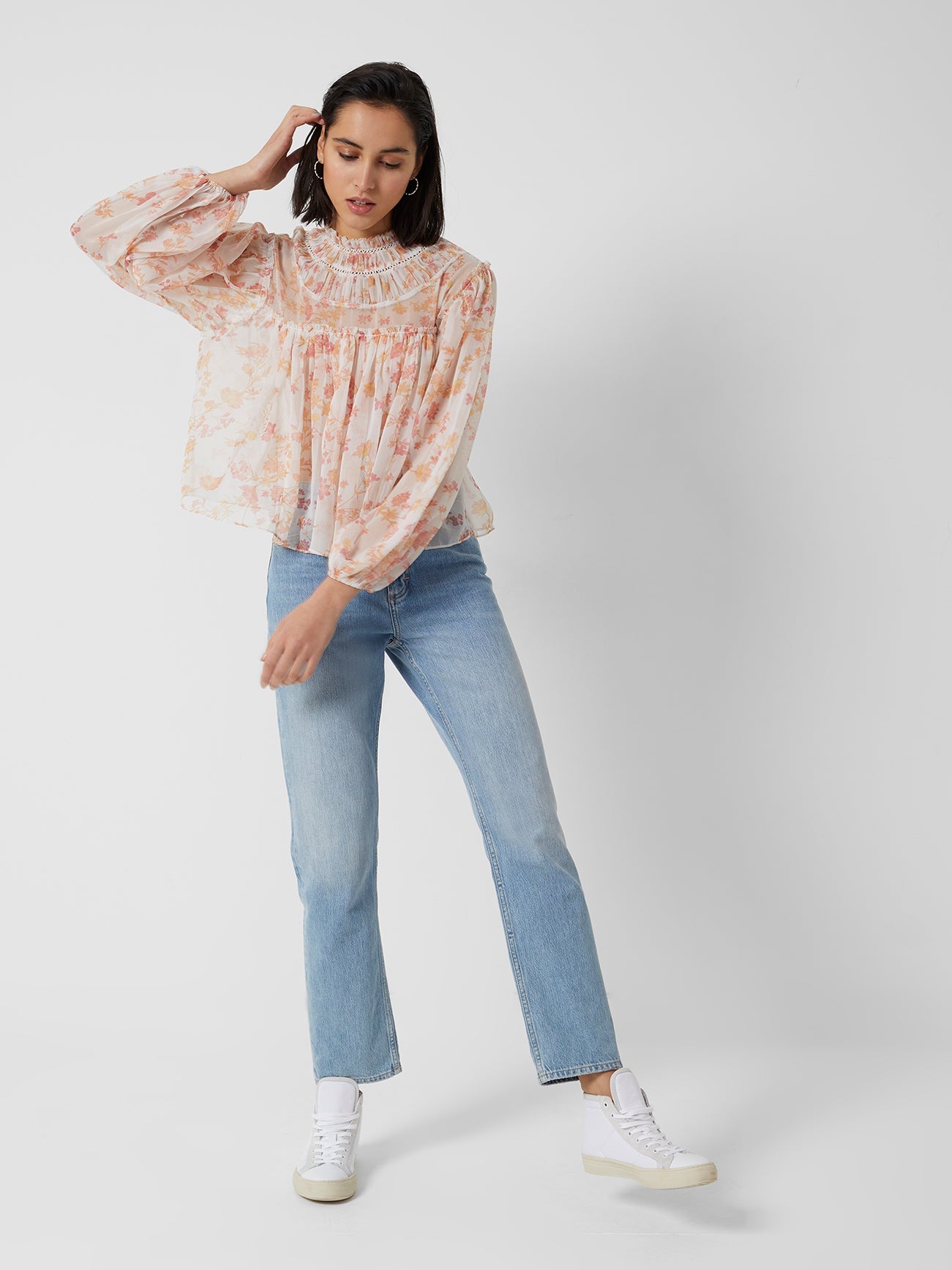 Diana Recycled Crinkle Long Sleeve Blouse