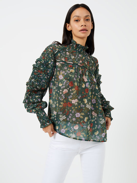 Diana Recycled Crinkle Long-Sleeved Top | French Connection UK