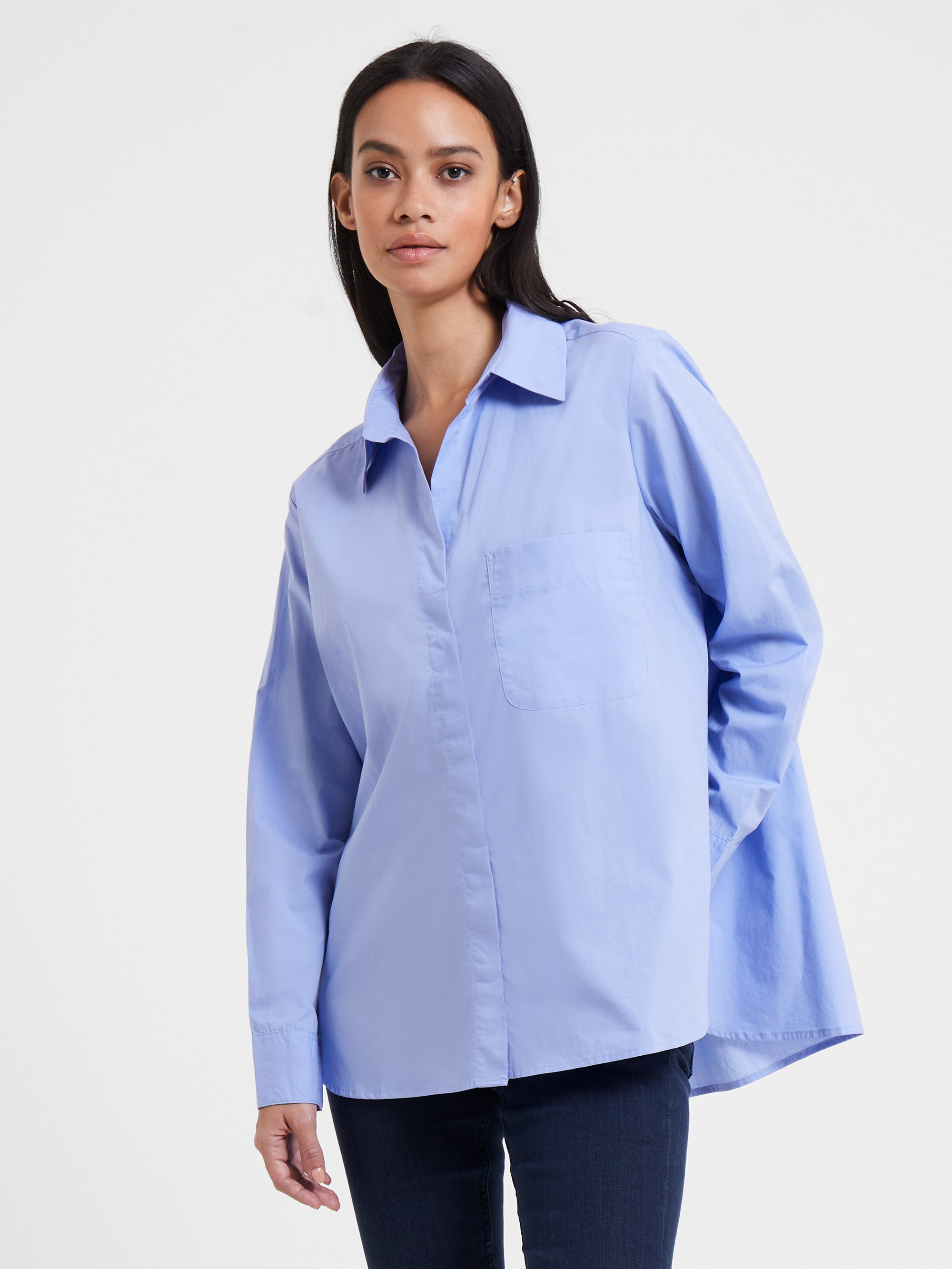 Cotton Organic Long Sleeve Shirt Paradise Blue