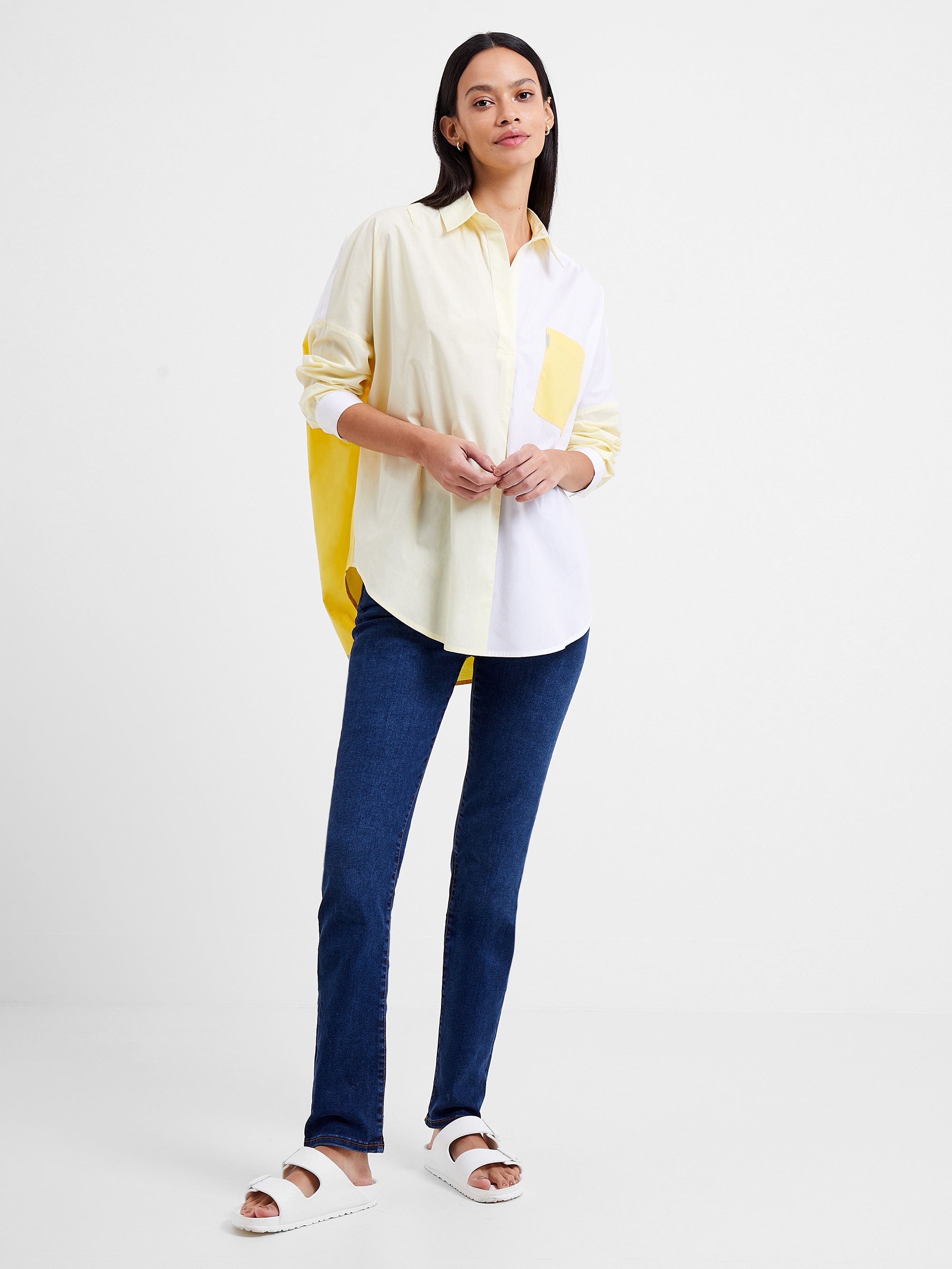 Rhodes Poplin Colour Block Popover Shirt