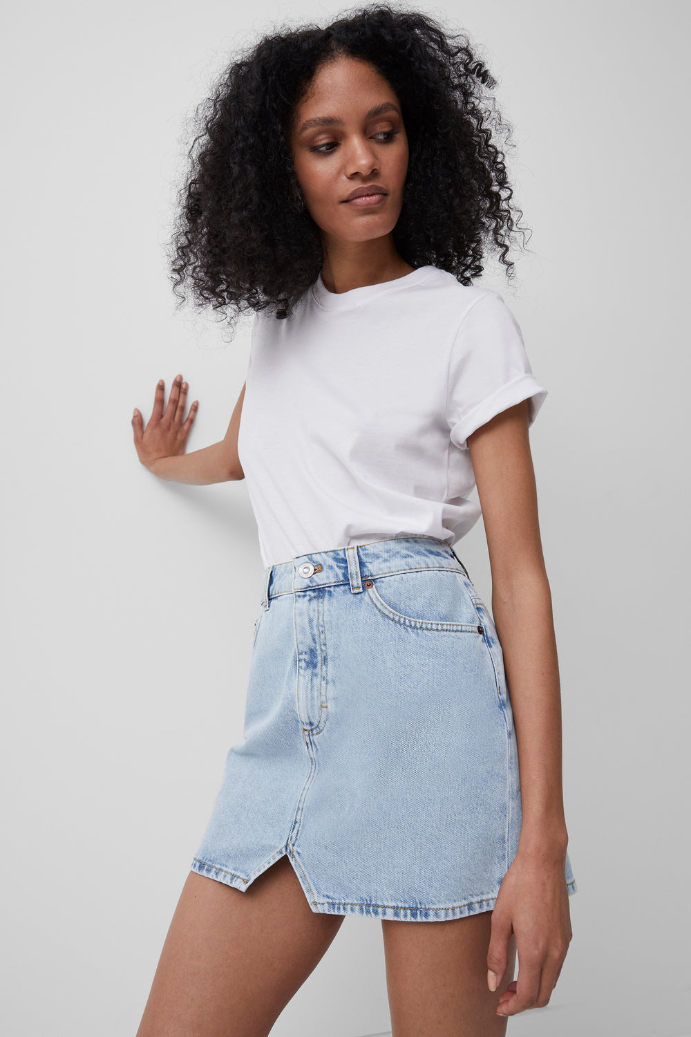 urban renewal vintage re made levi's denim mini skirt