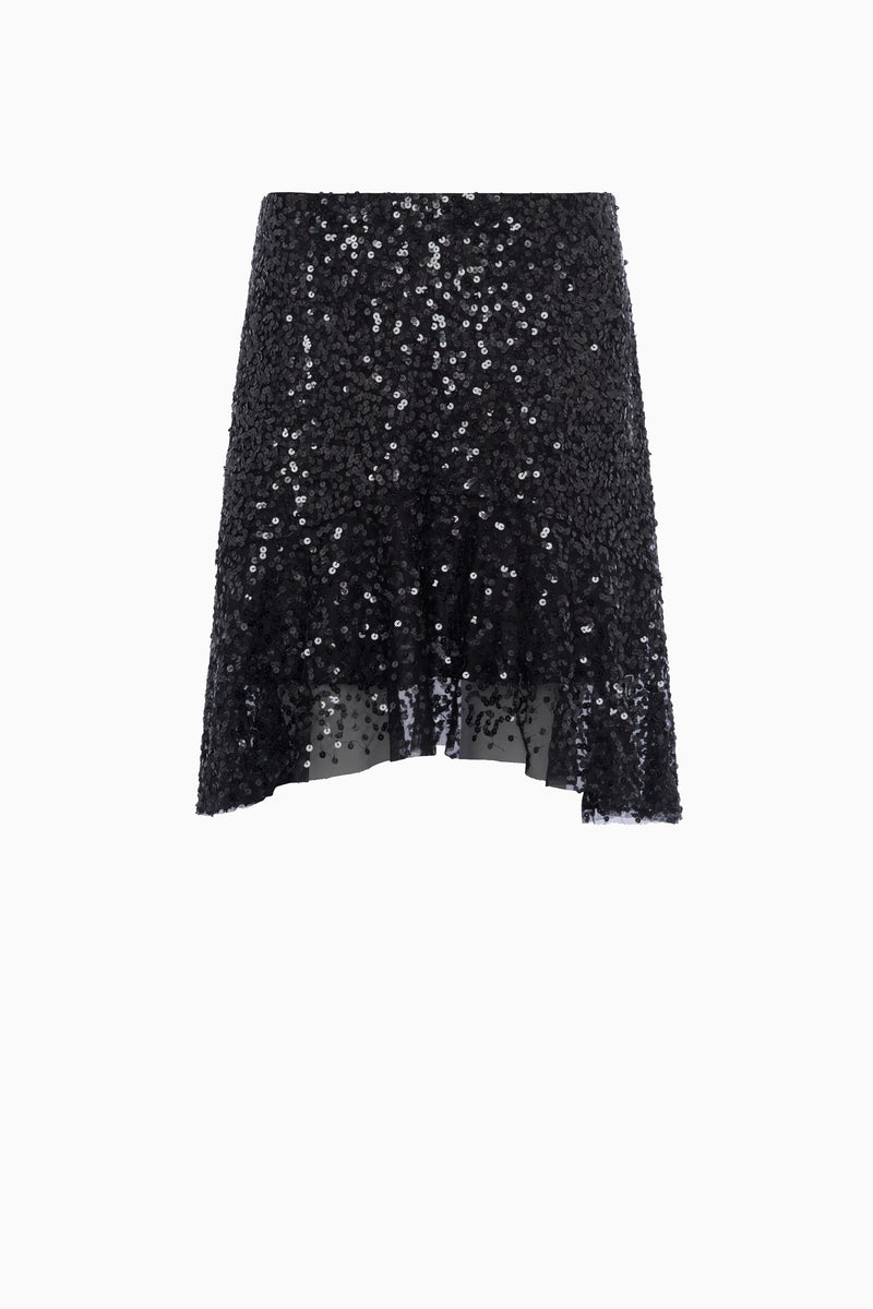 french connection black sequin skirt