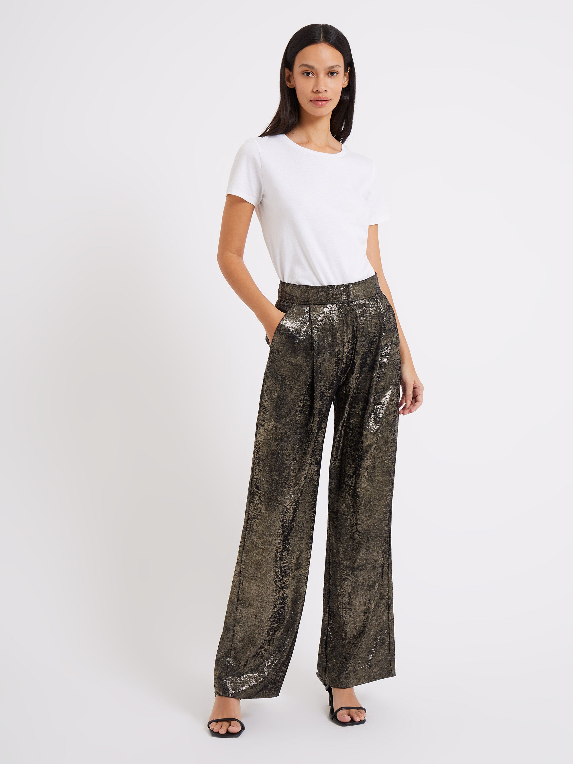 Alara Molten Metallic Suit Trousers