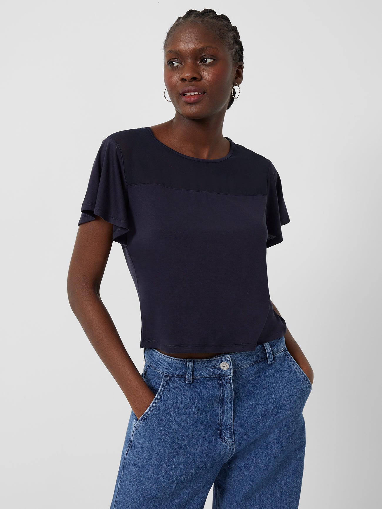 French Connection - Rezi Jersey Top | French Connection |  Shirts & Tops | Extra Small - Blue - Size: XS