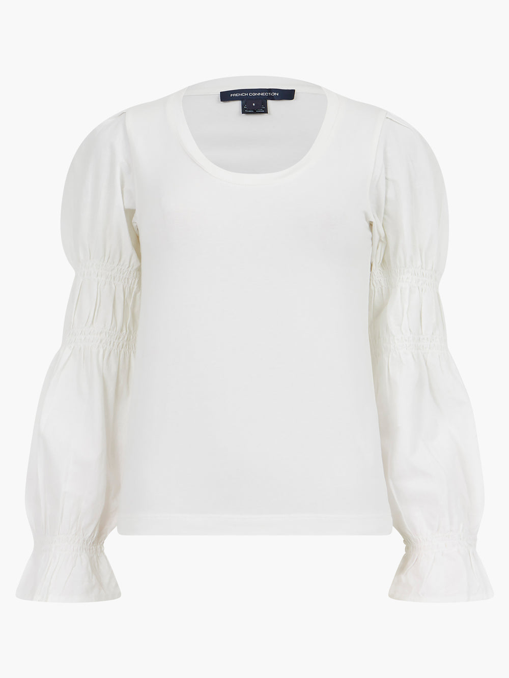 Tim Tim Solid Jersey Marie Sleeve Top Winter White | French Connection UK